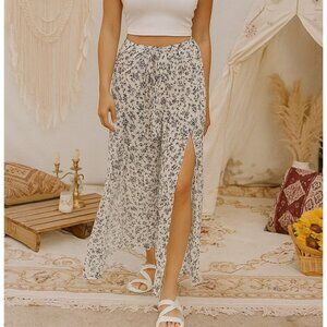 Sugar & Cream Sm Harem Pants Split Leg Bohemian Lightweight Wrap Summer Resort